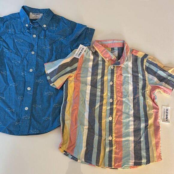 Button Up Shirt Boys XS Lot Of 2 Old Navy - Picture 1 of 3